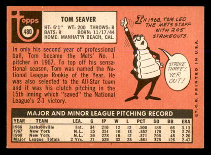1969 Topps Baseball #480 Tom Seaver Mets EX-MT 547888