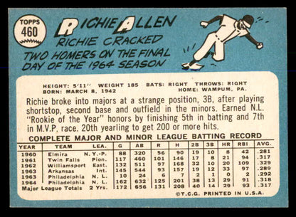 1965 Topps Baseball #460 Richie Allen Phillies EX-MT 547929