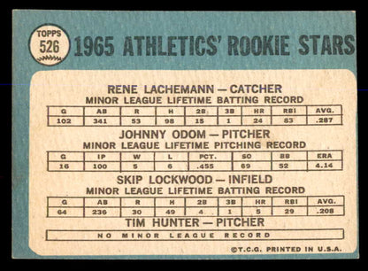 1965 Topps Baseball #526 Catfish Hunter A's EX-MT 547950