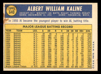 1970 Topps Baseball #640 Al Kaline Tigers EX-MT 547964