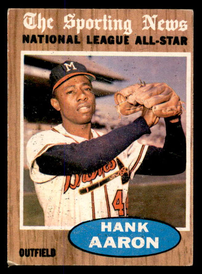 1962 Topps Baseball #394 Hank Aaron A.S. Braves VG-EX 548049
