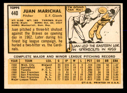 1963 Topps Baseball #440 Juan Marichal Giants EX-MT 548088