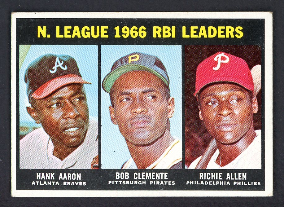 1967 Topps Baseball #242 N.L. RBI Leaders Aaron Clemente VG-EX 548176