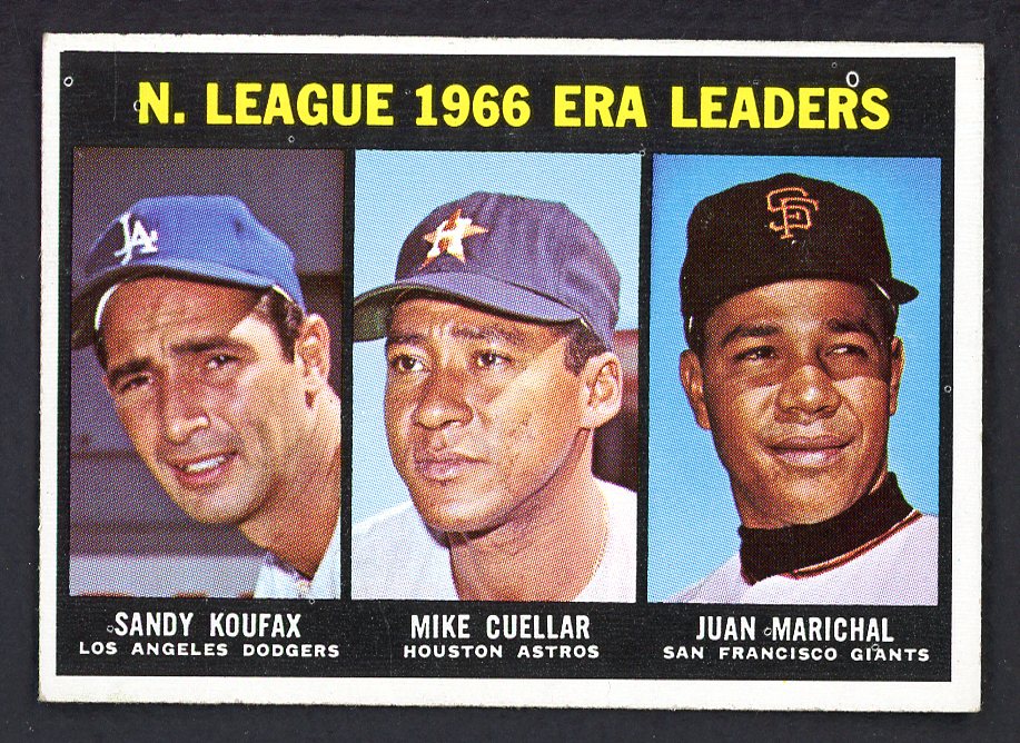1967 Topps Baseball #234 N.L. ERA Leaders Sandy Koufax EX-MT 548183