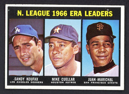 1967 Topps Baseball #234 N.L. ERA Leaders Sandy Koufax EX-MT 548183
