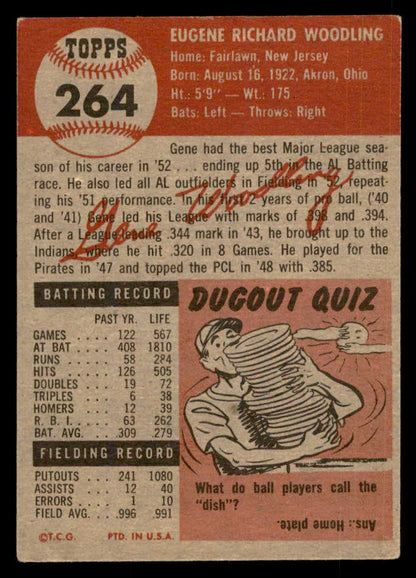 1953 Topps Baseball #264 Gene Woodling Yankees EX+/EX-MT 548239