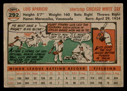 1956 Topps Baseball #292 Luis Aparicio White Sox VG-EX 548287