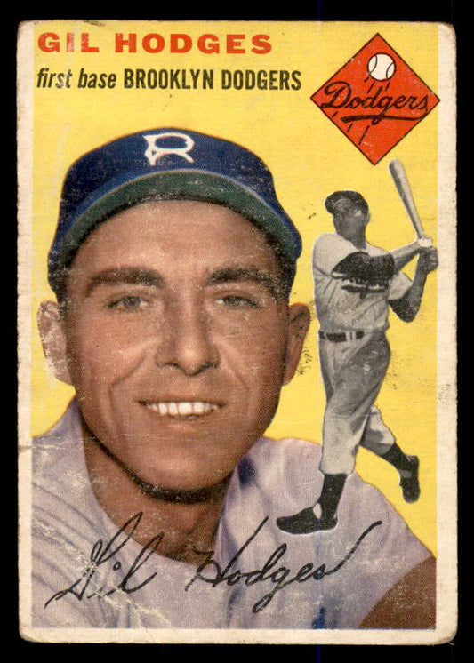 1954 Topps Baseball #102 Gil Hodges Dodgers Good 548296