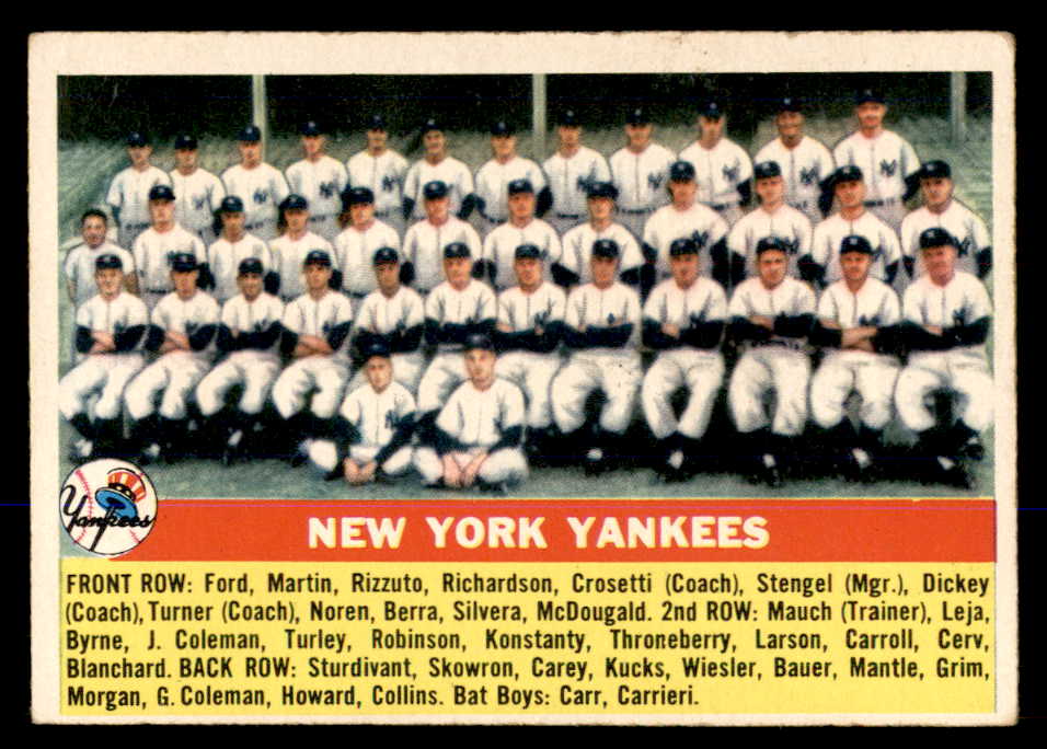 1956 Topps Baseball #251 New York Yankees Team VG-EX 548298