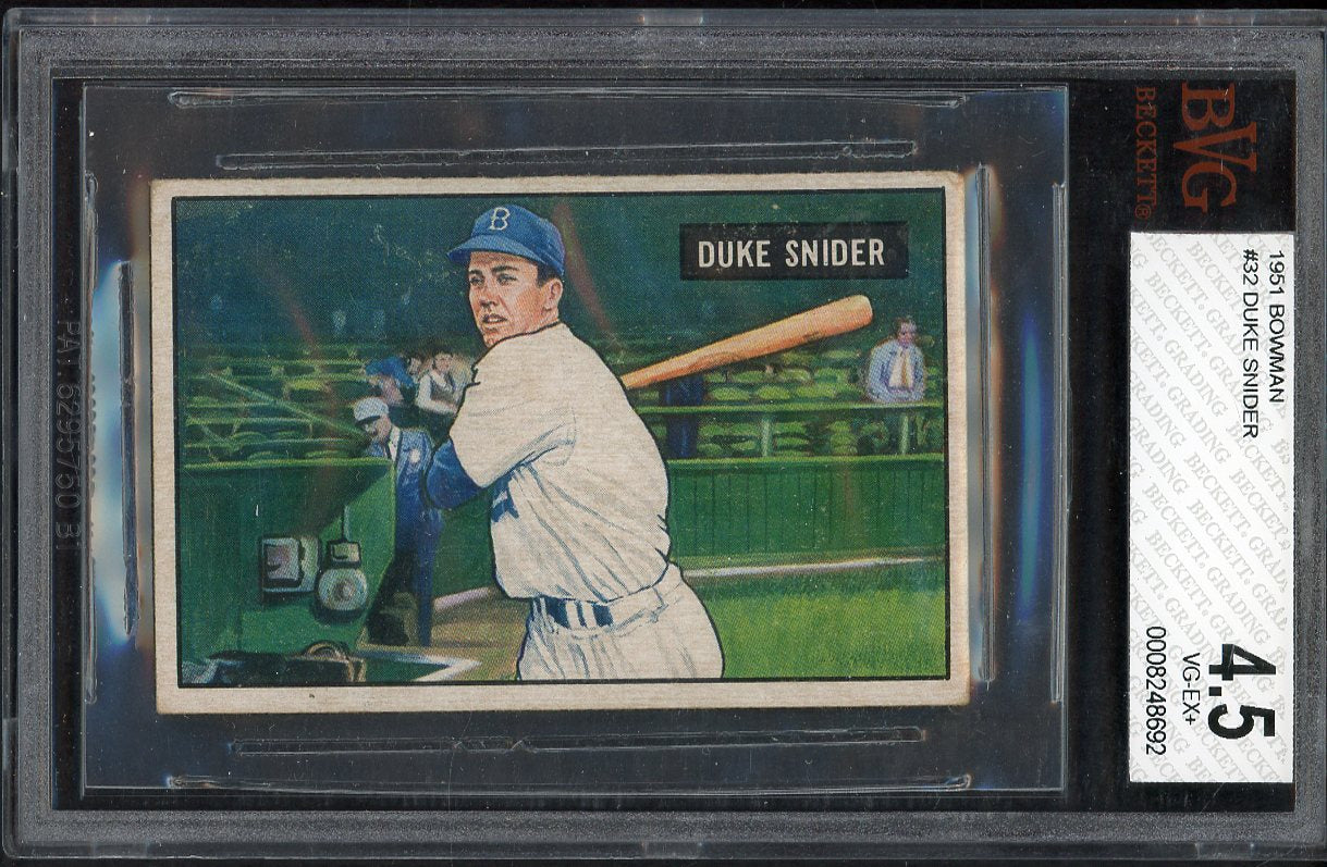 1951 Bowman Baseball #032 Duke Snider Dodgers BVG 4.5 VG-EX+ 548454