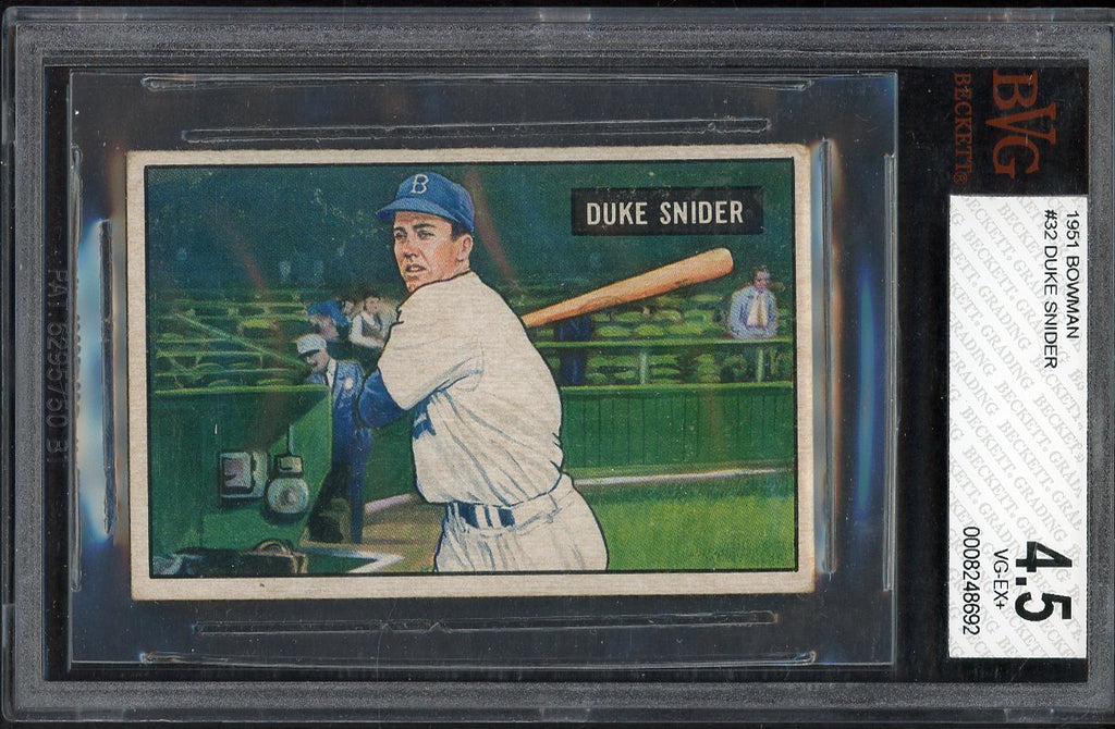 1951 Bowman Baseball #032 Duke Snider Dodgers BVG 4.5 VG-EX+ 548454