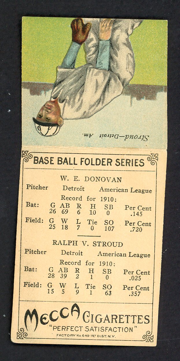 1911 T201 Mecca Double Folders Bill Donovan Ralph Stroud VG-EX 548505