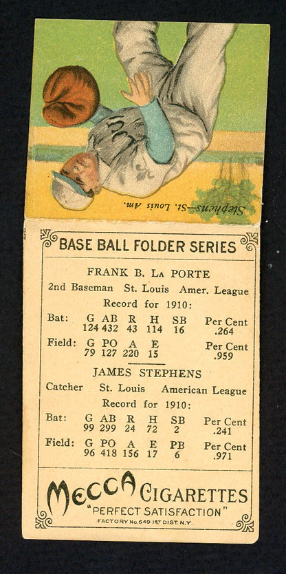 1911 T201 Mecca Double Folders Frank Laporte Jim Stephens VG-EX 548507