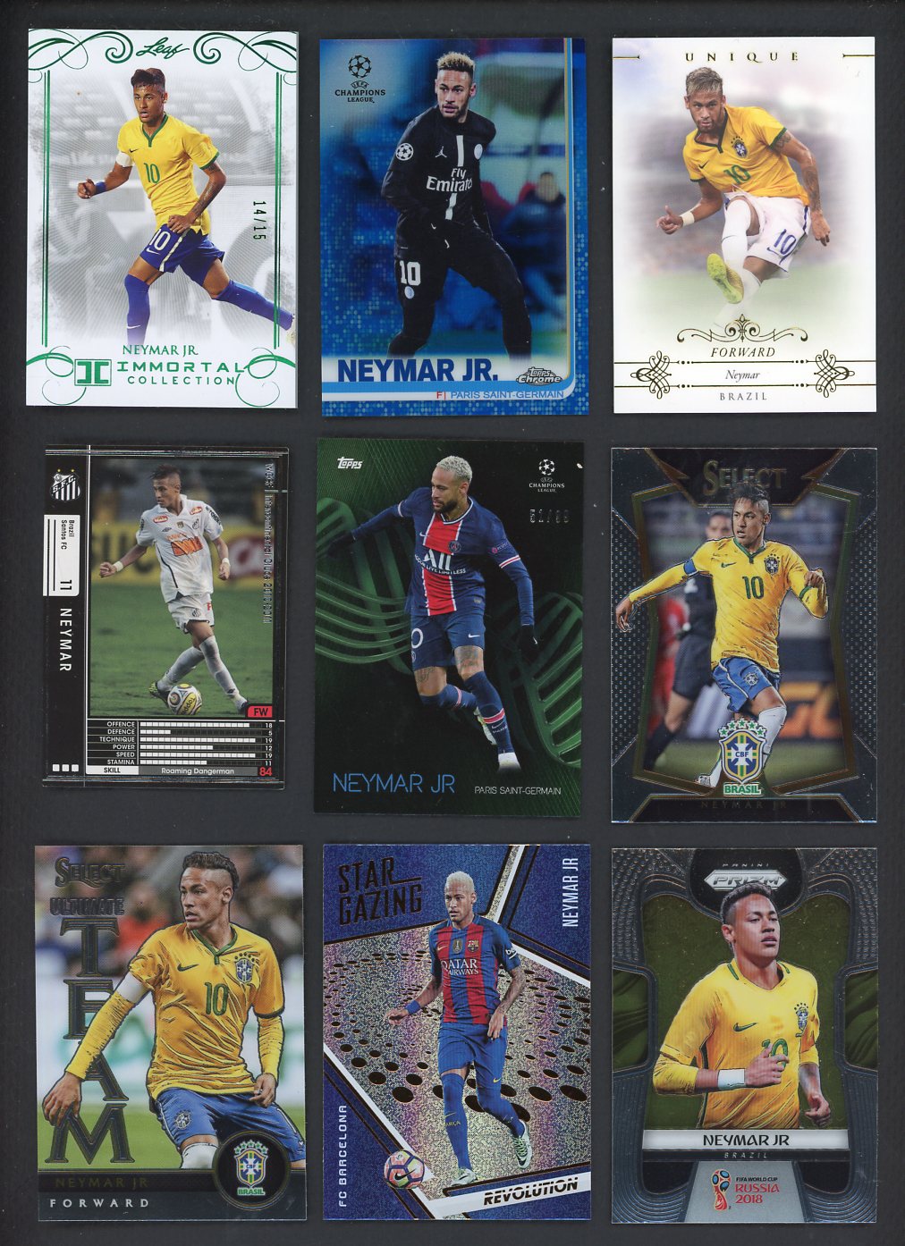 2010 To 2021 Neymar Jr Set Lot 26 Diff Panini Immortal Futera 548520