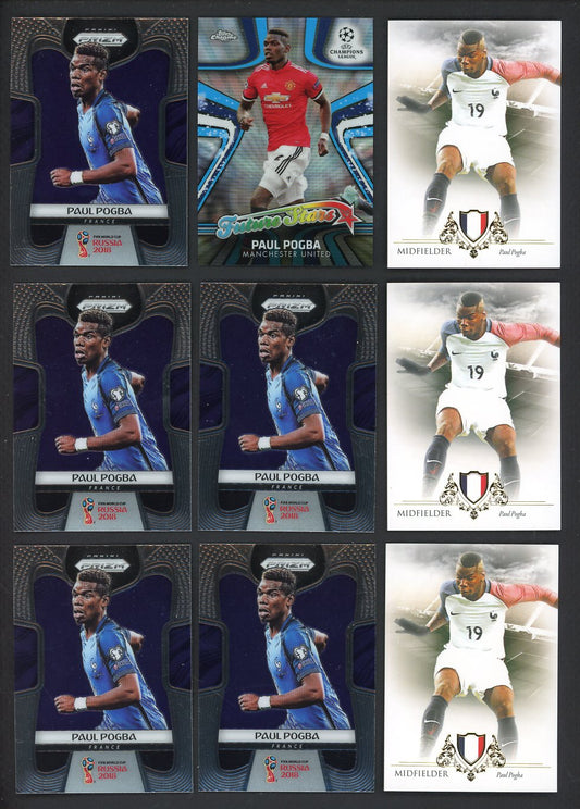 2016 To 2018 Paul Pogba Set Lot 3 Diff Prizm Topps Chrome Futera 548527
