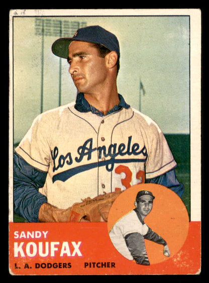 1963 Topps Baseball #210 Sandy Koufax Dodgers Good residue back 548548