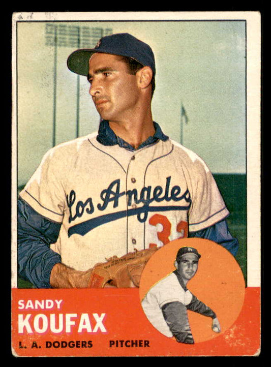 1963 Topps Baseball #210 Sandy Koufax Dodgers Good residue back 548548