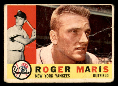1960 Topps Baseball #377 Roger Maris Yankees FR-GD 548565