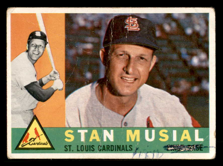 1960 Topps Baseball #250 Stan Musial Cardinals FR-GD ink front 548566