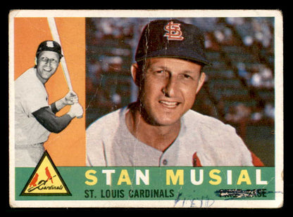 1960 Topps Baseball #250 Stan Musial Cardinals FR-GD ink front 548566