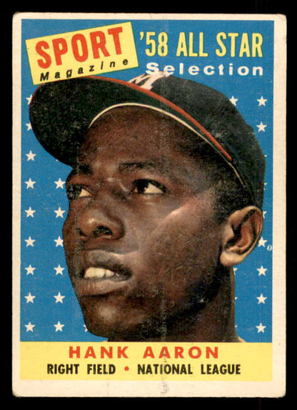 1958 Topps Baseball #488 Hank Aaron A.S. Braves VG-EX 548734