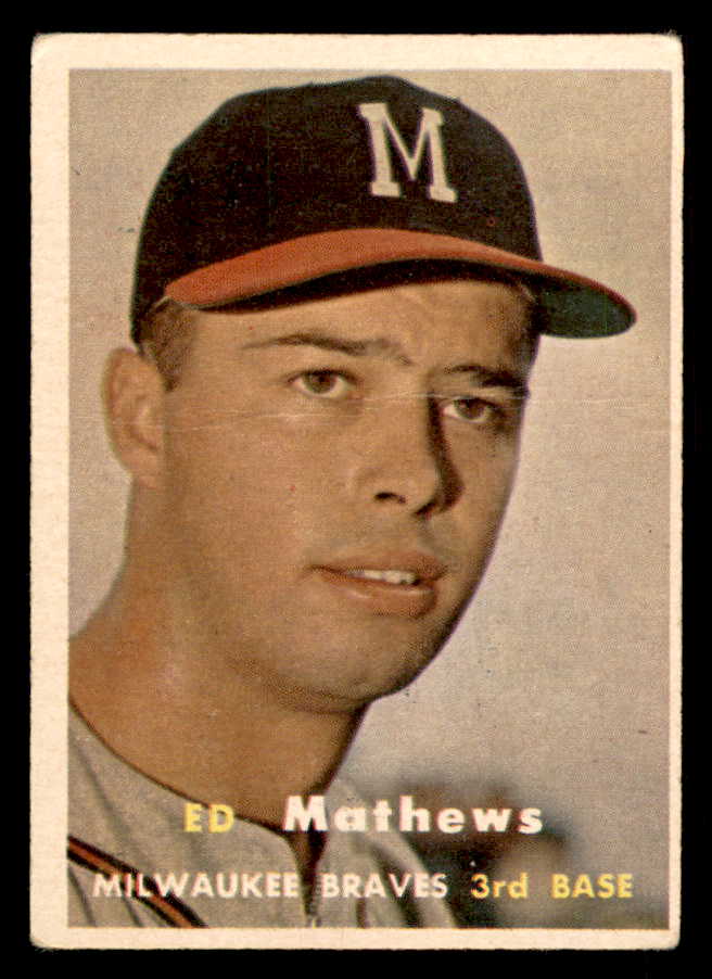 1957 Topps Baseball #250 Eddie Mathews Braves VG 548745