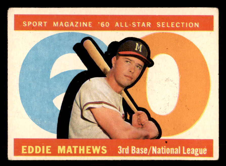 1960 Topps Baseball #558 Eddie Mathews A.S. Braves VG 548752