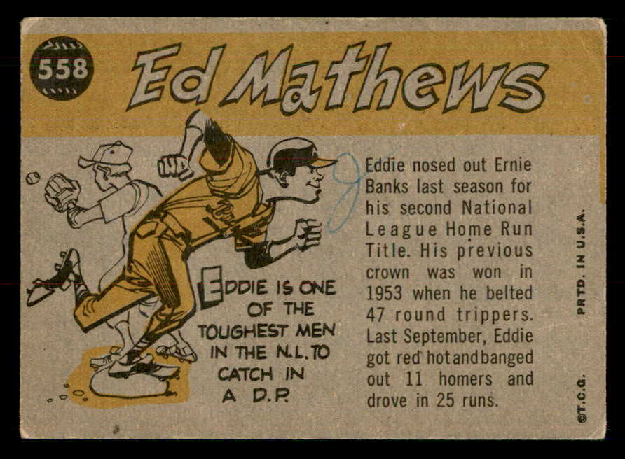 1960 Topps Baseball #558 Eddie Mathews A.S. Braves VG 548752