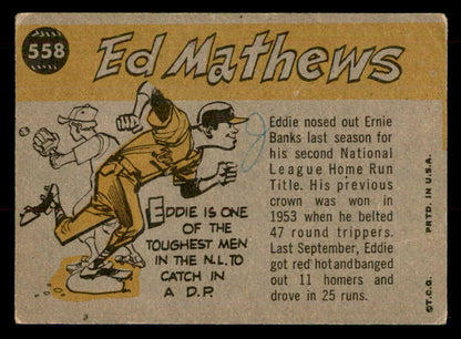 1960 Topps Baseball #558 Eddie Mathews A.S. Braves VG 548752
