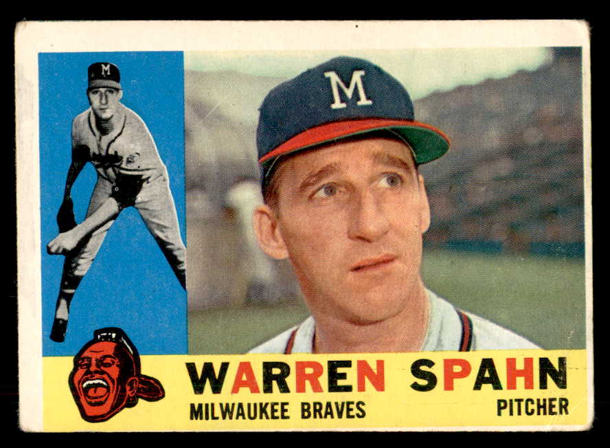 1960 Topps Baseball #445 Warren Spahn Braves VG 548761