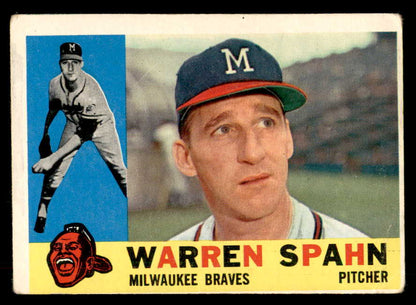 1960 Topps Baseball #445 Warren Spahn Braves VG 548761