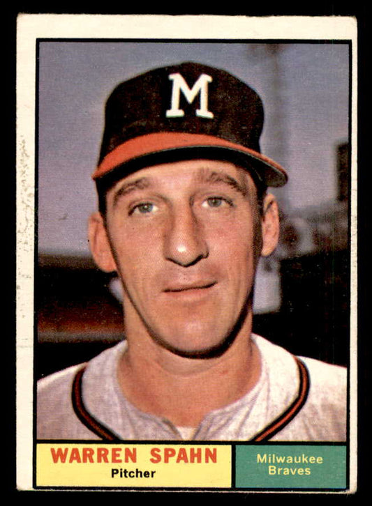 1961 Topps Baseball #200 Warren Spahn Braves VG 548763