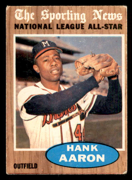 1962 Topps Baseball #394 Hank Aaron A.S. Braves VG 548768