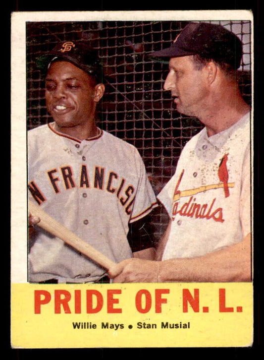 1963 Topps Baseball #138 Willie Mays Stan Musial VG 548780