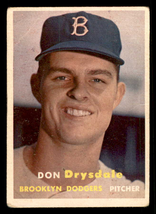1957 Topps Baseball #018 Don Drysdale Dodgers GD-VG 548804