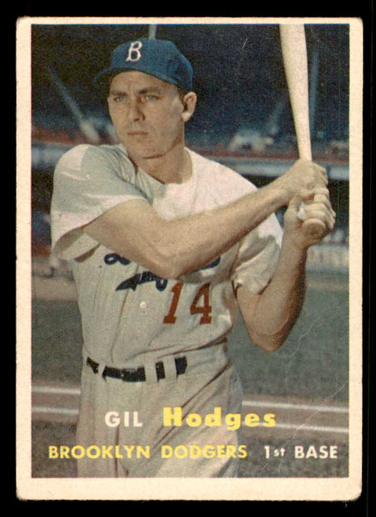 1957 Topps Baseball #080 Gil Hodges Dodgers GD-VG 548808