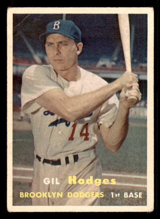 1957 Topps Baseball #080 Gil Hodges Dodgers GD-VG 548809