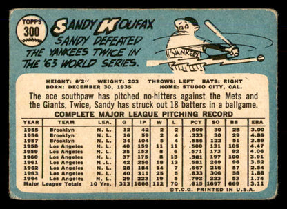 1965 Topps Baseball #300 Sandy Koufax Dodgers GD-VG 548821