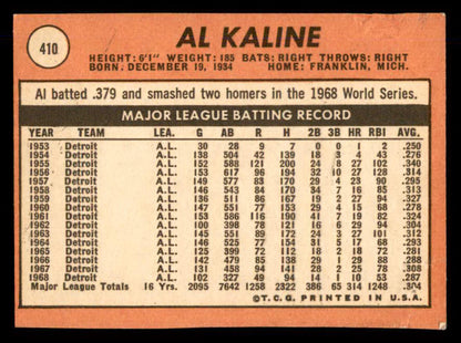 1969 Topps Baseball #410 Al Kaline Tigers GD-VG 548825