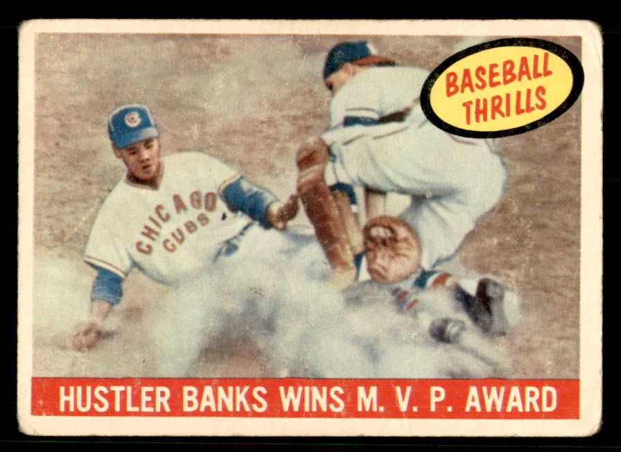 1959 Topps Baseball #469 Ernie Banks IA Cubs Good ink back 548836