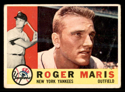 1960 Topps Baseball #377 Roger Maris Yankees Good ink back 548848
