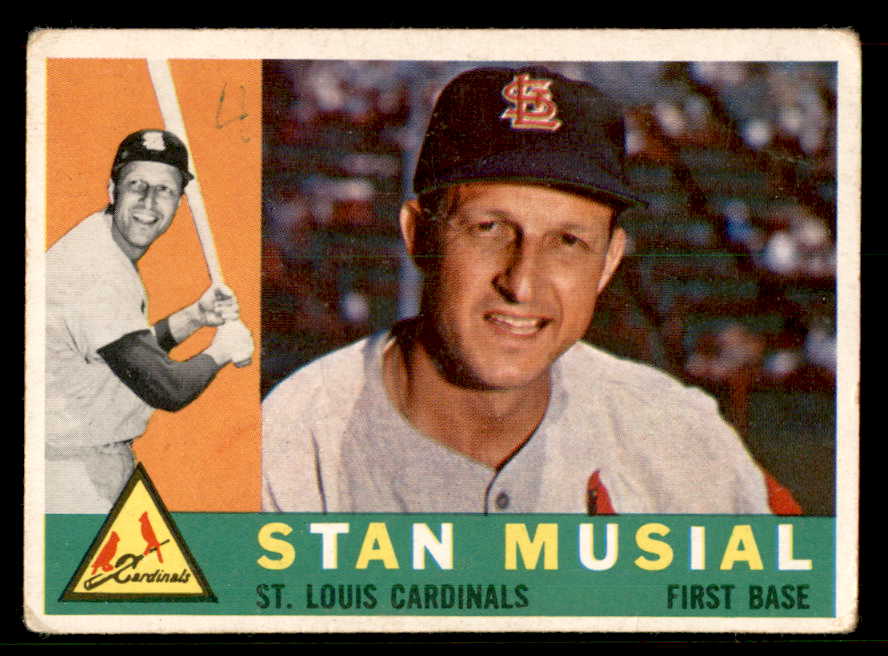 1960 Topps Baseball #250 Stan Musial Cardinals Good ink back 548860