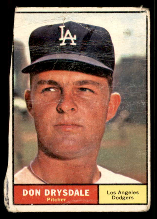 1961 Topps Baseball #260 Don Drysdale Dodgers Poor trimmed 548862