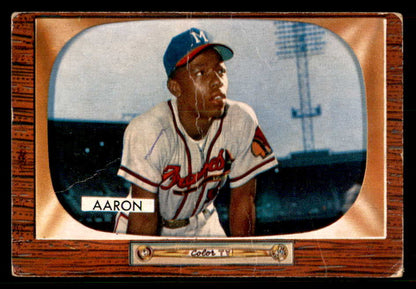 1955 Bowman Baseball #179 Hank Aaron Braves GD-VG 548875