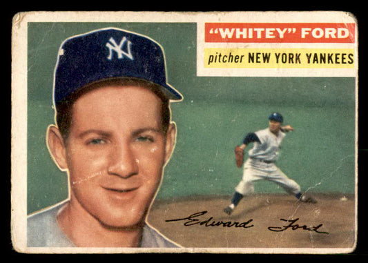 1956 Topps Baseball #240 Whitey Ford Yankees Good residue back 548878