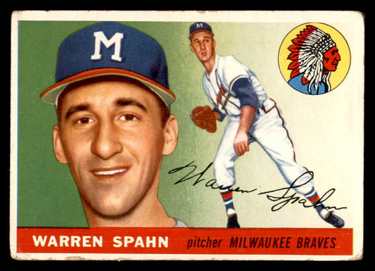 1955 Topps Baseball #031 Warren Spahn Braves VG 548889