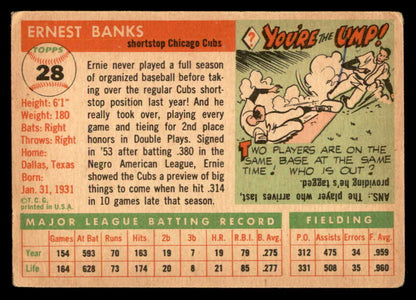 1955 Topps Baseball #028 Ernie Banks Cubs VG 548890