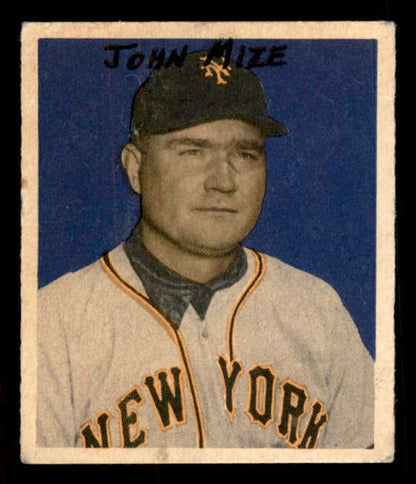 1949 Bowman Baseball #085 Johnny Mize Giants Poor back damage ink 548966