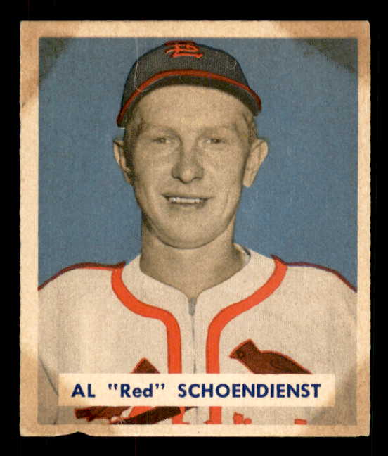 1949 Bowman Baseball #111 Red Schoendienst Cardinals Good tape residue 548990