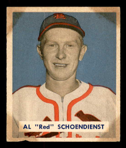 1949 Bowman Baseball #111 Red Schoendienst Cardinals Good tape residue 548990